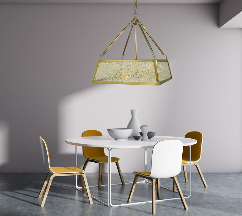 Framburg 5895 BR Five Light Chandelier, Brushed Brass