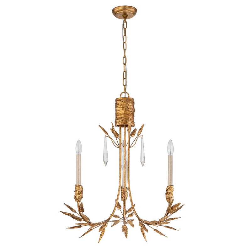 Lucas + McKearn CH7407G-3 Three Light Chandelier, Gold