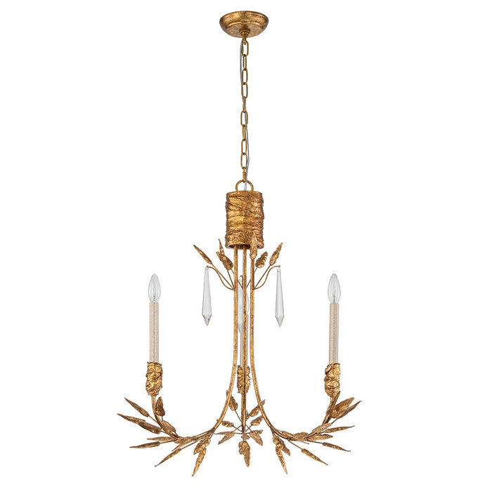 Lucas + McKearn CH7407G-3 Three Light Chandelier, Gold