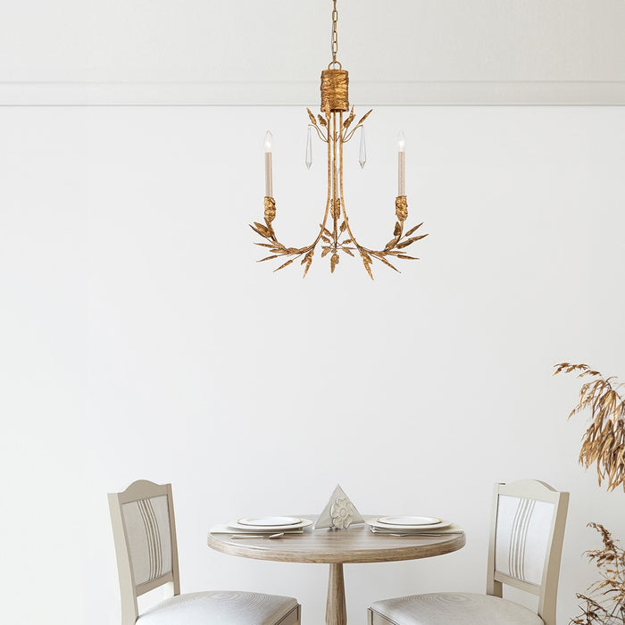 Lucas + McKearn CH7407G-3 Three Light Chandelier, Gold