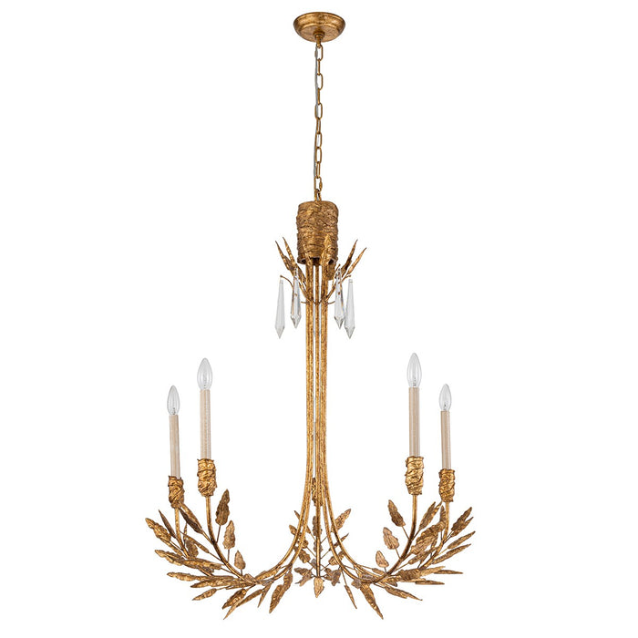 Lucas + McKearn CH7407G-5 Five Light Chandelier, Gold