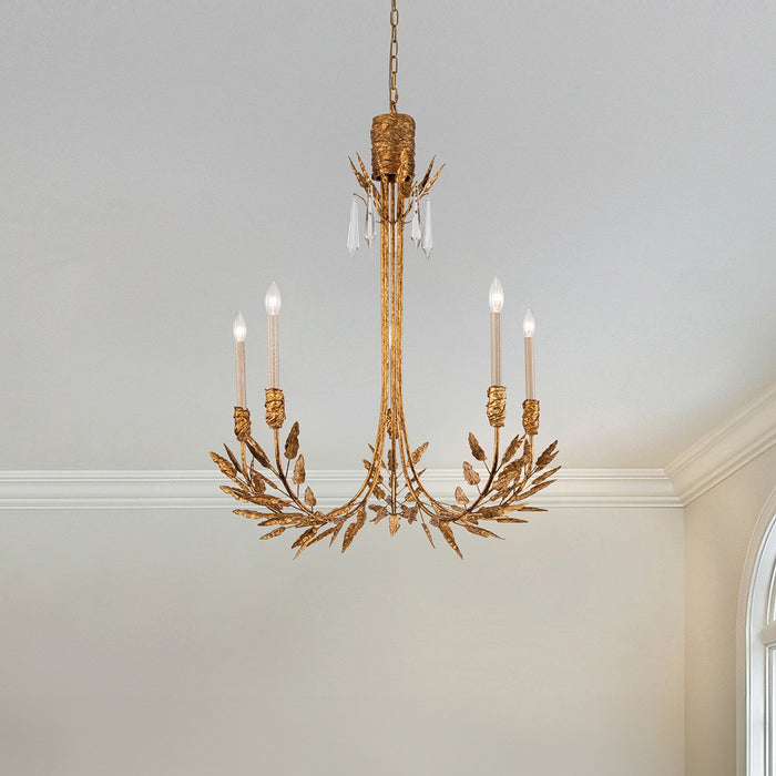 Lucas + McKearn CH7407G-5 Five Light Chandelier, Gold