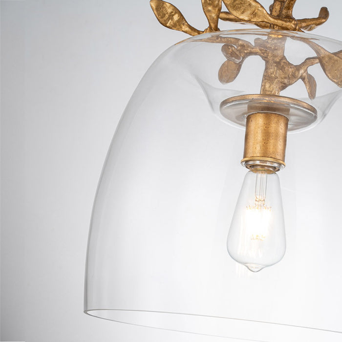 Lucas + McKearn PD1033G-1 One Light Pendant, Gold