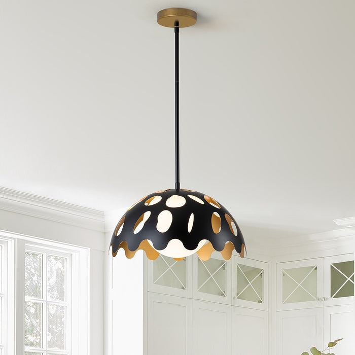 Lucas + McKearn PD7376B-15 One Light Pendant, Black