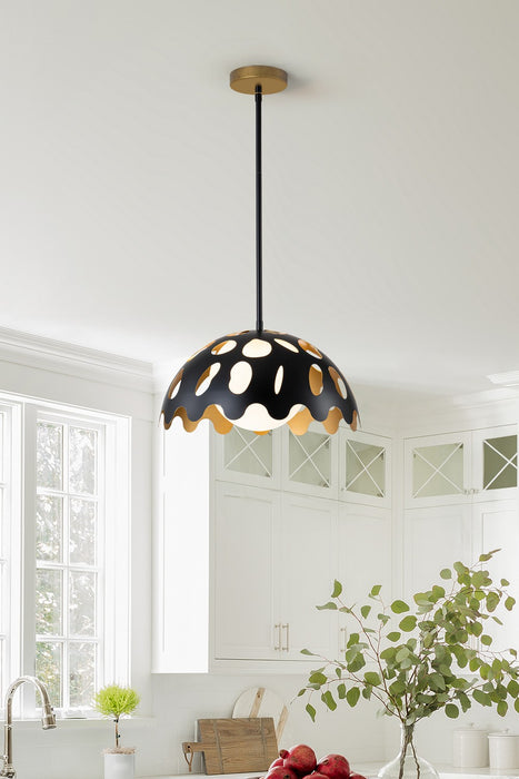 Lucas + McKearn PD7376B-15 One Light Pendant, Black