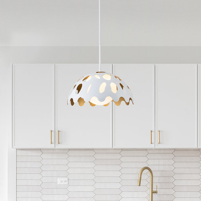 Lucas + McKearn PD7376W-15 One Light Pendant, White