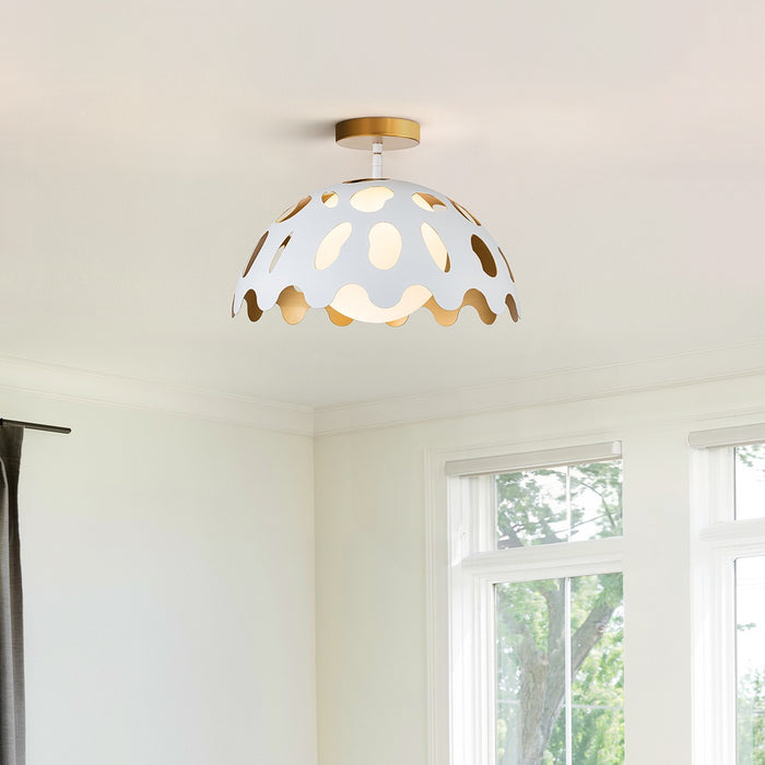 Lucas + McKearn PD7376W-15 One Light Pendant, White