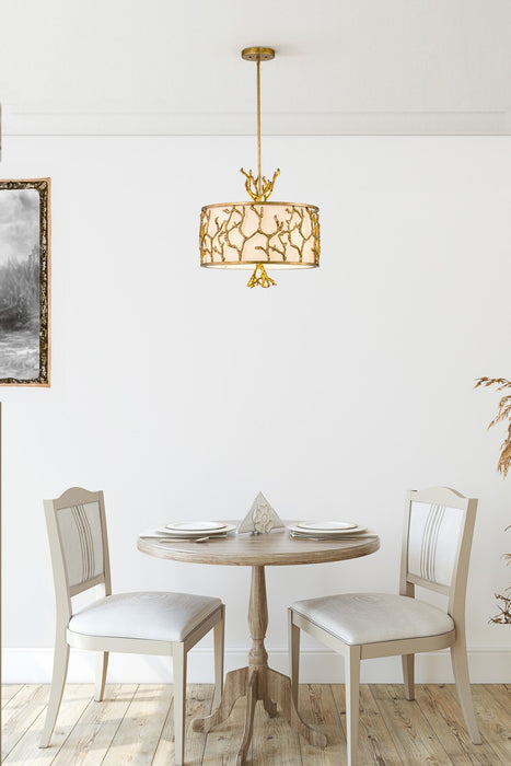 Lucas + McKearn PD74390G-3 Three Light Chandelier, Gold
