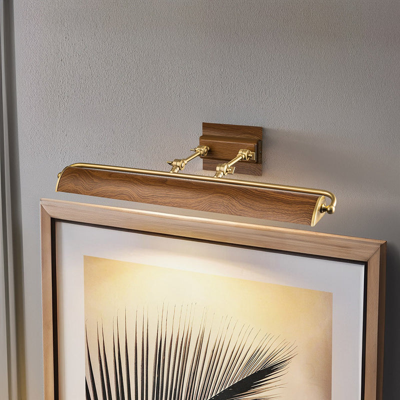Lucas + McKearn WINCHFIELD-PLL-AB-OAK Four Light Picture Light, Aged Brass/Oak