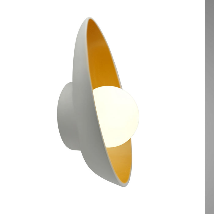 Justice Designs CER-3045-MTGD LED Wall Sconce, Matte White w/ Champagne Gold