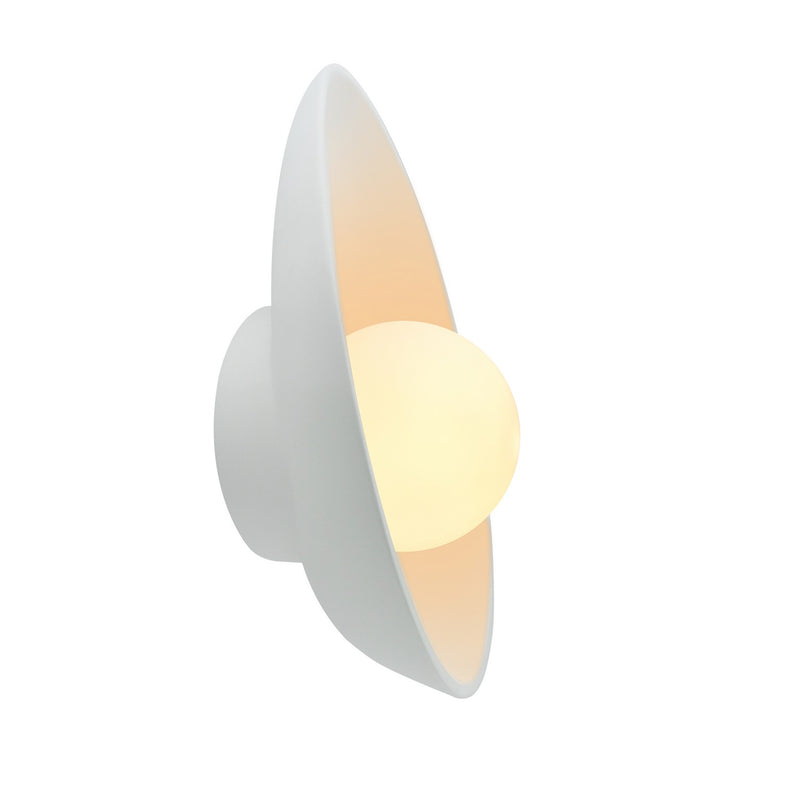Justice Designs CER-3045-WTWT LED Wall Sconce, Gloss White (outside and inside of fixture)