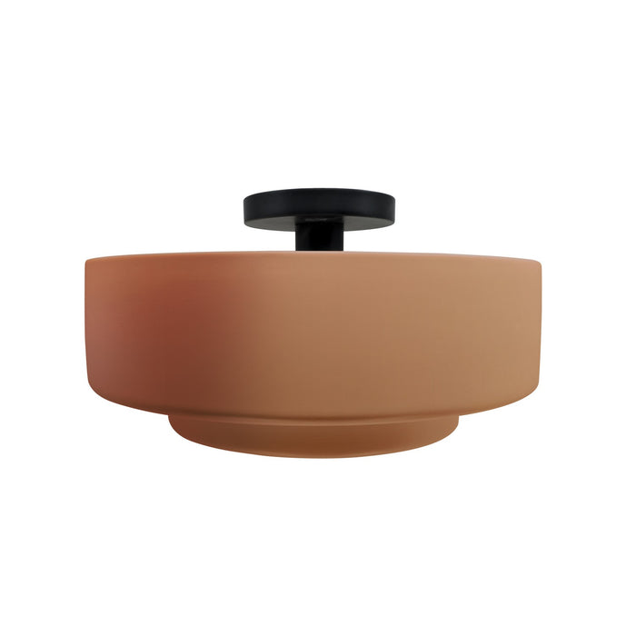 Justice Designs CER-6363-ADOB-MBLK One Light Semi-Flush Mount, Adobe