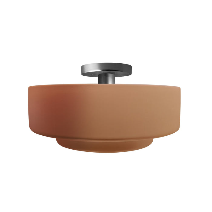 Justice Designs CER-6363-ADOB-NCKL One Light Semi-Flush Mount, Adobe