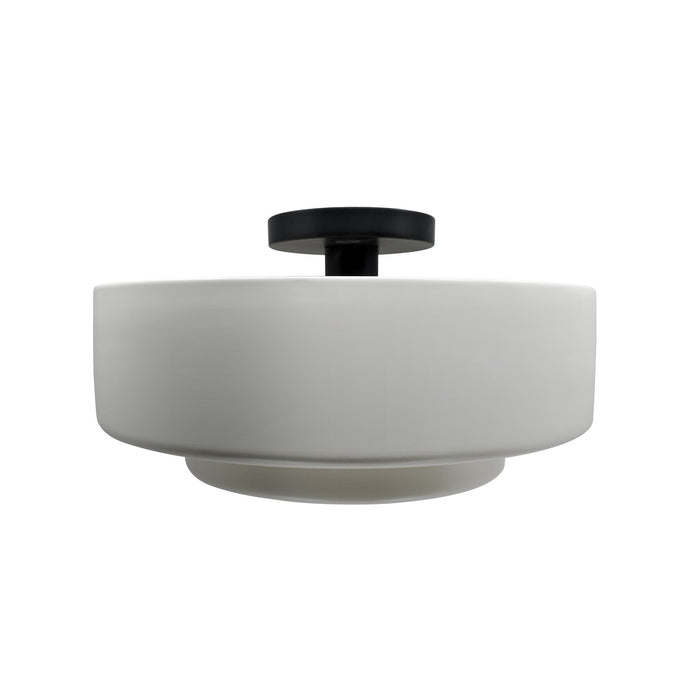 Justice Designs CER-6363-BIS-MBLK One Light Semi-Flush Mount, Bisque