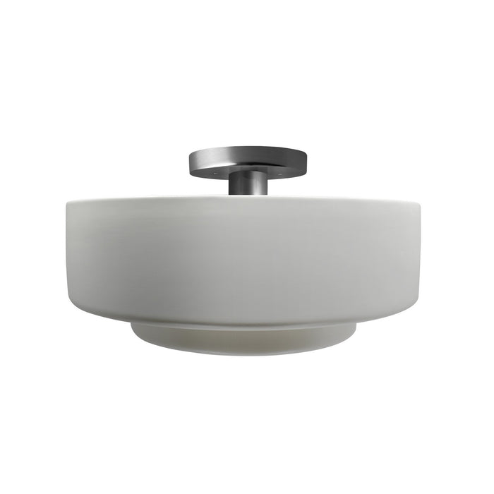 Justice Designs CER-6363-BIS-NCKL One Light Semi-Flush Mount, Bisque