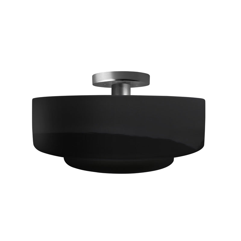 Justice Designs CER-6363-BLK-NCKL One Light Semi-Flush Mount, Gloss Black