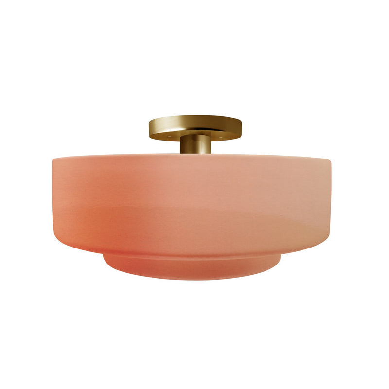 Justice Designs CER-6363-BSH-BRSS One Light Semi-Flush Mount, Gloss Blush