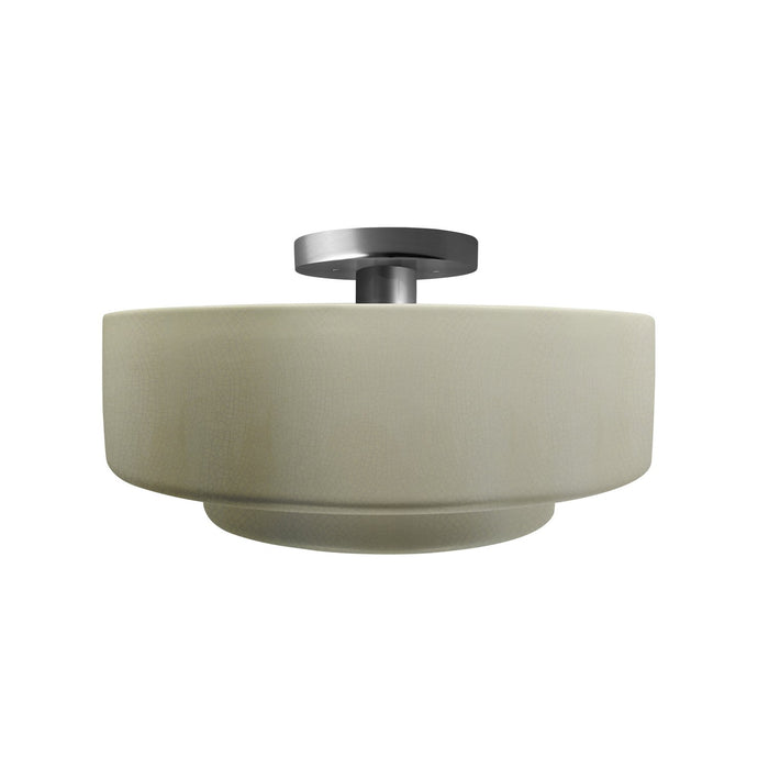 Justice Designs CER-6363-CKC-NCKL One Light Semi-Flush Mount, Celadon Green Crackle