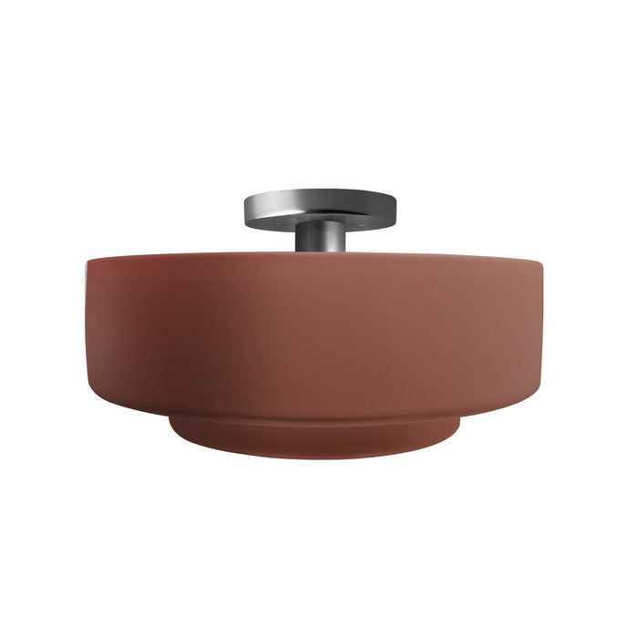 Justice Designs CER-6363-CLAY-NCKL One Light Semi-Flush Mount, Canyon Clay
