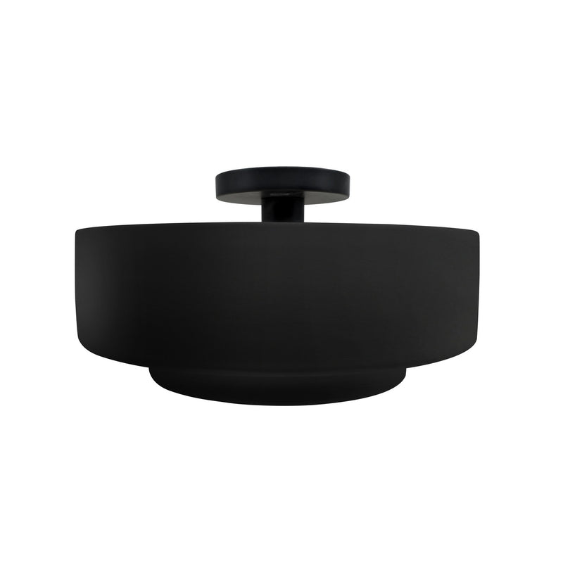 Justice Designs CER-6363-CRB-MBLK One Light Semi-Flush Mount, Carbon - Matte Black