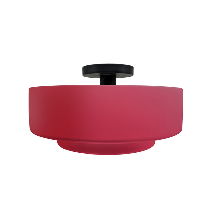 Justice Designs CER-6363-CRSE-MBLK One Light Semi-Flush Mount, Cerise