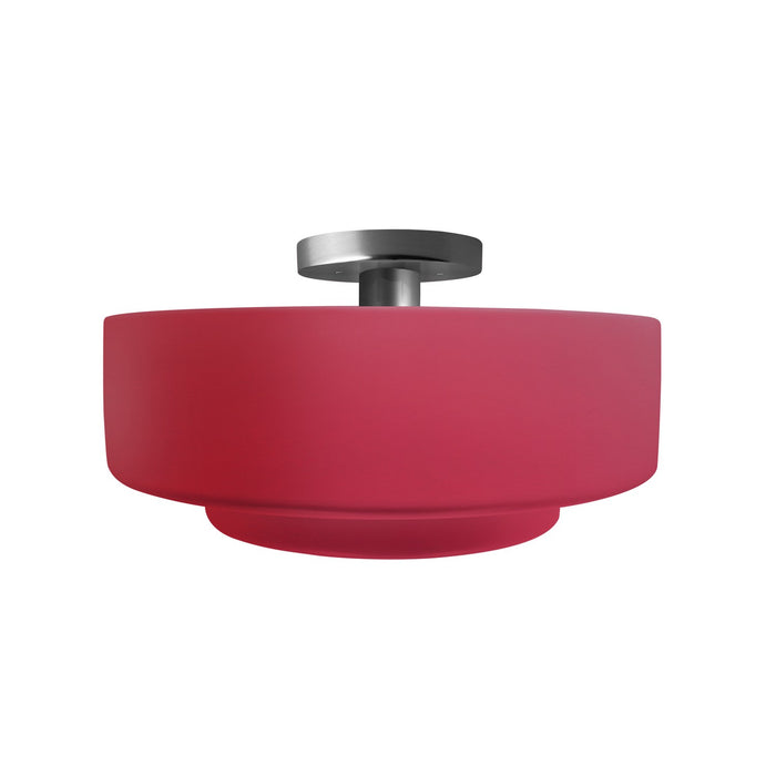 Justice Designs CER-6363-CRSE-NCKL One Light Semi-Flush Mount, Cerise