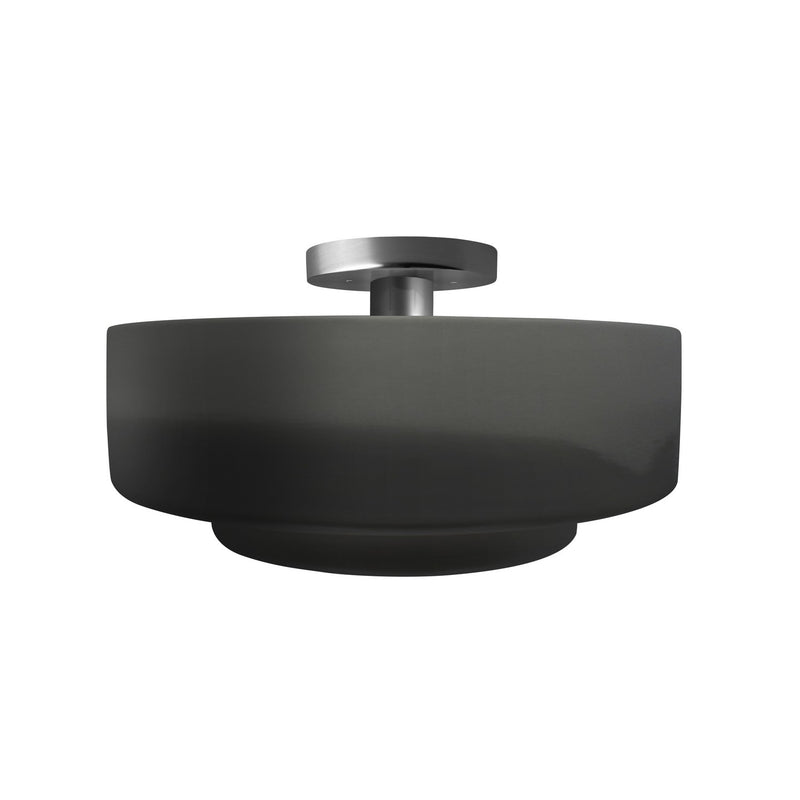 Justice Designs CER-6363-GRY-NCKL One Light Semi-Flush Mount, Gloss Grey