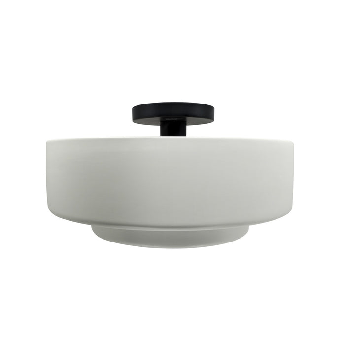 Justice Designs CER-6363-MAT-MBLK One Light Semi-Flush Mount, Matte White