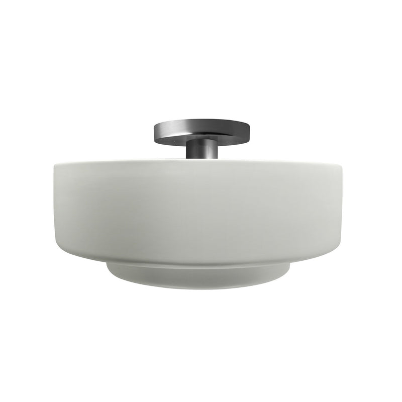 Justice Designs CER-6363-MAT-NCKL One Light Semi-Flush Mount, Matte White