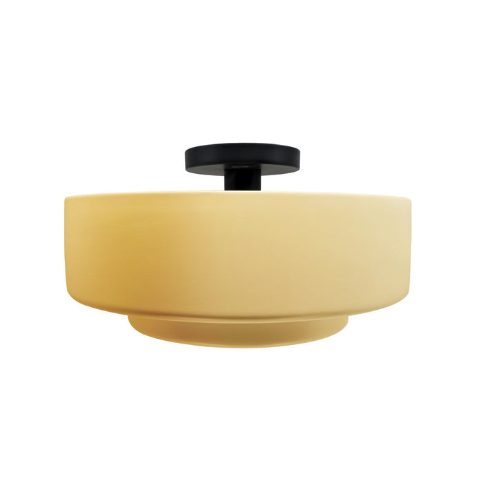 Justice Designs CER-6363-MYLW-MBLK One Light Semi-Flush Mount, Muted Yellow