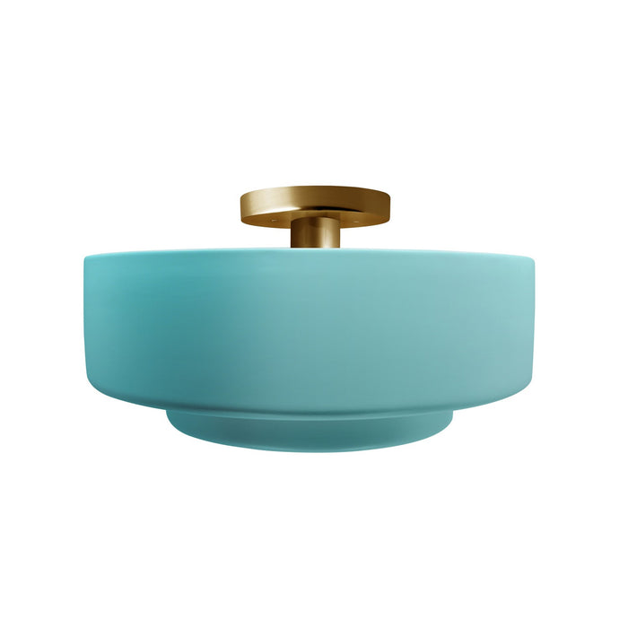 Justice Designs CER-6363-RFPL-BRSS One Light Semi-Flush Mount, Reflecting Pool