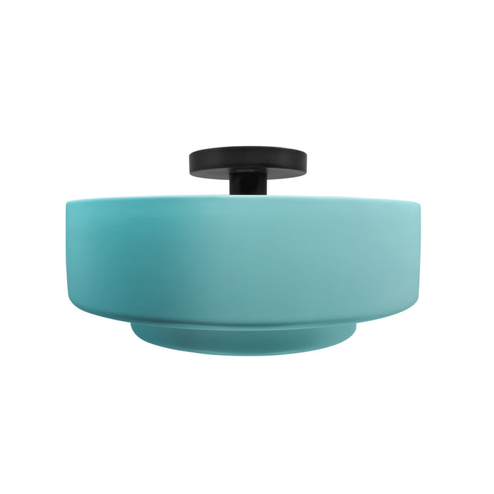 Justice Designs CER-6363-RFPL-MBLK One Light Semi-Flush Mount, Reflecting Pool