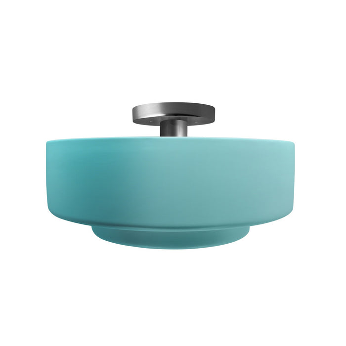 Justice Designs CER-6363-RFPL-NCKL One Light Semi-Flush Mount, Reflecting Pool