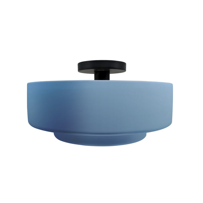 Justice Designs CER-6363-SKBL-MBLK One Light Semi-Flush Mount, Sky Blue