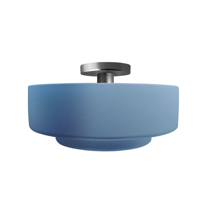 Justice Designs CER-6363-SKBL-NCKL One Light Semi-Flush Mount, Sky Blue