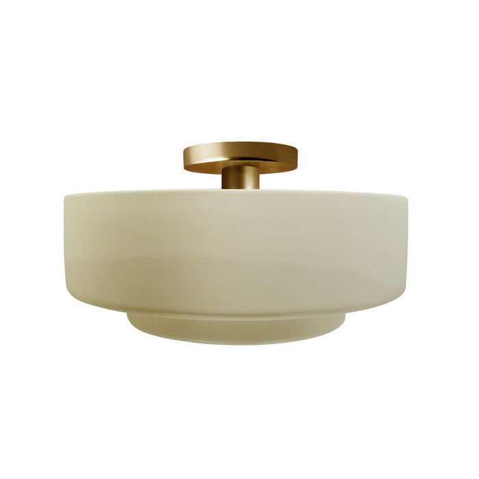 Justice Designs CER-6363-VAN-BRSS One Light Semi-Flush Mount, Vanilla (Gloss)