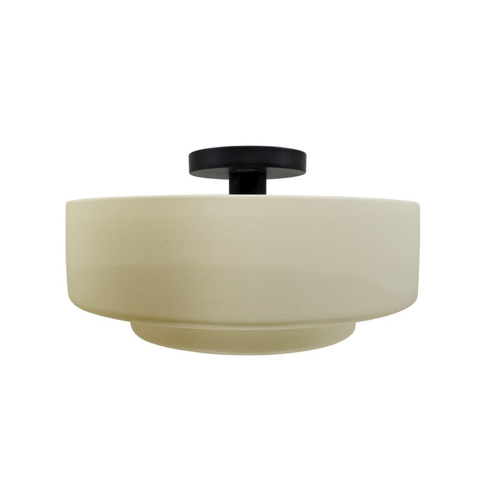 Justice Designs CER-6363-VAN-MBLK One Light Semi-Flush Mount, Vanilla (Gloss)