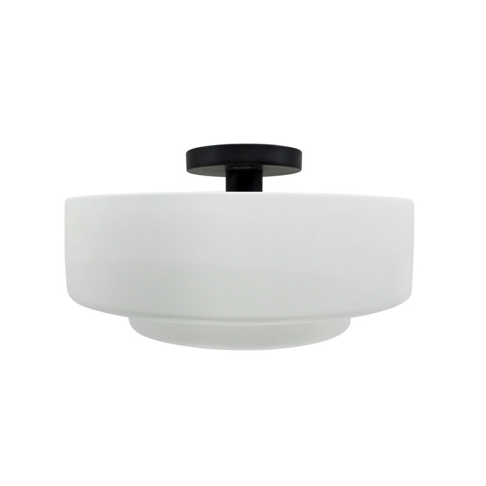 Justice Designs CER-6363-WHT-MBLK One Light Semi-Flush Mount, Gloss White