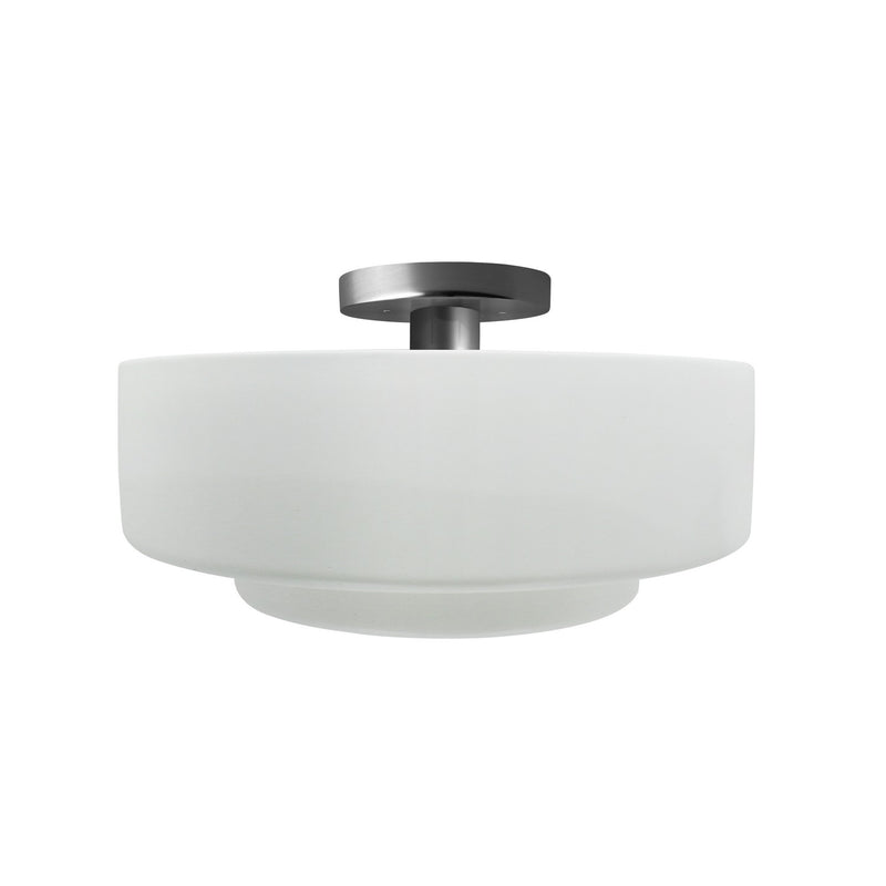 Justice Designs CER-6363-WTWT-NCKL One Light Semi-Flush Mount, Gloss White (outside and inside of fixture)