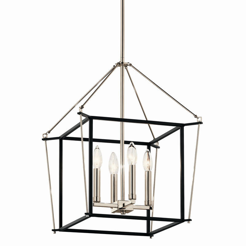 Kichler 52626PN Four Light Foyer Pendant, Polished Nickel