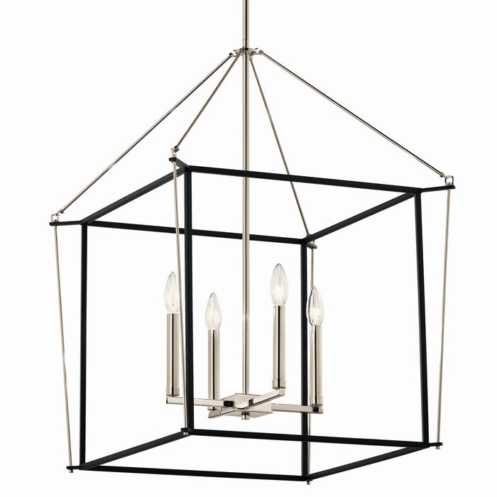 Kichler 52627PN Four Light Foyer Pendant, Polished Nickel