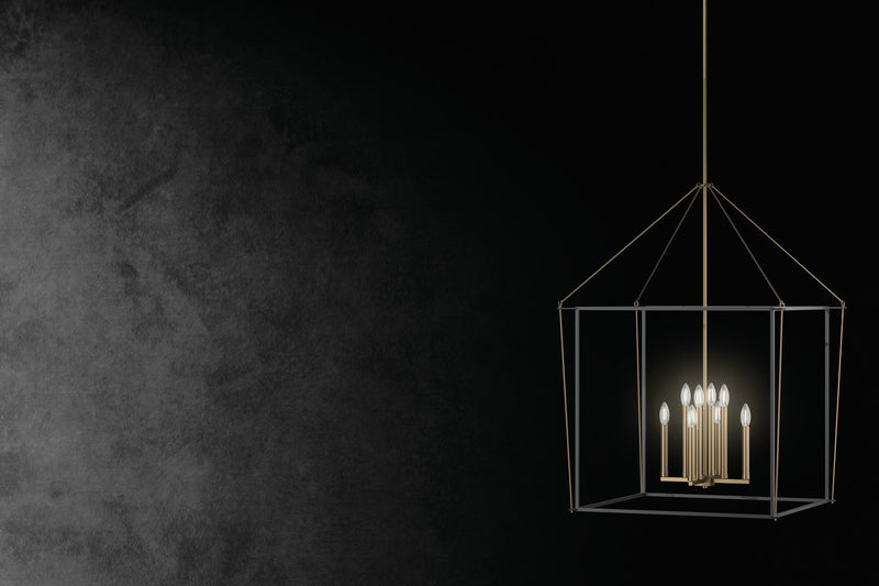 Kichler 52628CPZ Eight Light Foyer Pendant, Champagne Bronze