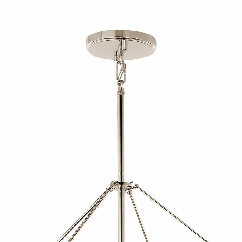 Kichler 52628PN Eight Light Foyer Pendant, Polished Nickel