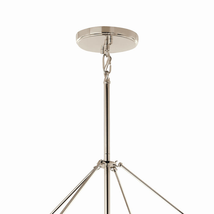 Kichler 52628PN Eight Light Foyer Pendant, Polished Nickel