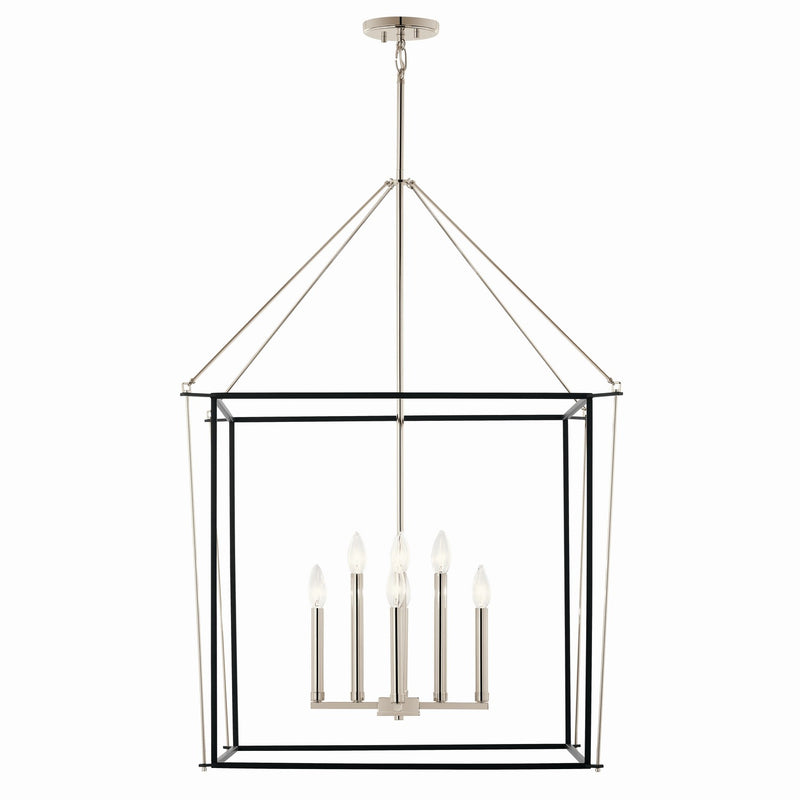 Kichler 52628PN Eight Light Foyer Pendant, Polished Nickel