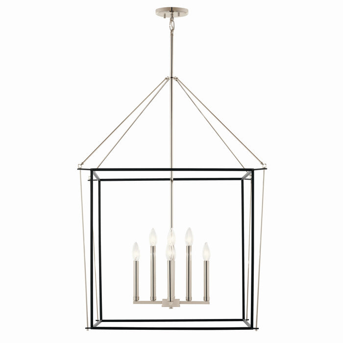 Kichler 52628PN Eight Light Foyer Pendant, Polished Nickel