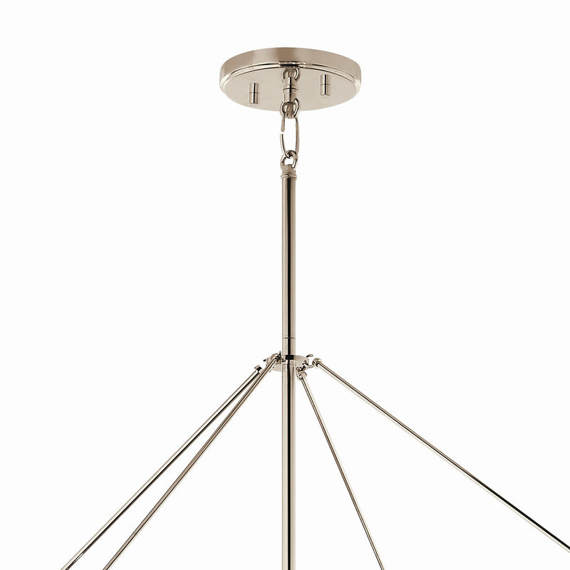 Kichler 52629PN Eight Light Foyer Pendant, Polished Nickel