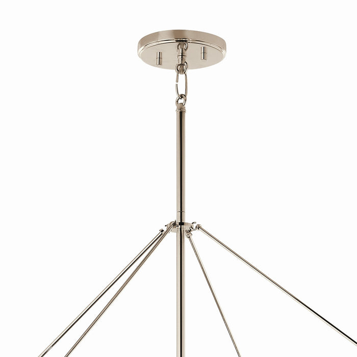 Kichler 52629PN Eight Light Foyer Pendant, Polished Nickel