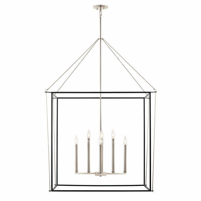 Kichler 52629PN Eight Light Foyer Pendant, Polished Nickel