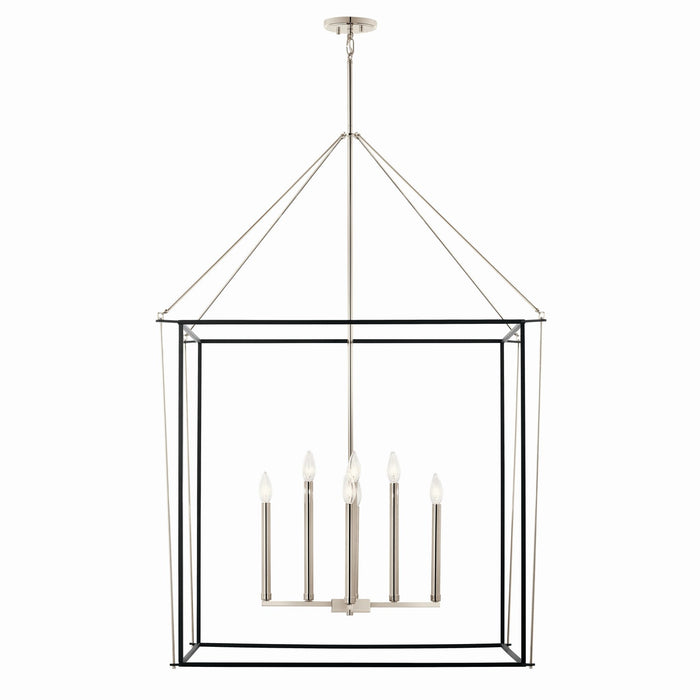 Kichler 52629PN Eight Light Foyer Pendant, Polished Nickel